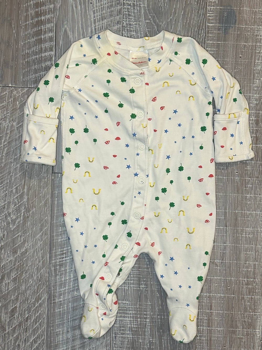 Hanna Andersson Soft Footed One-Piece Pajamas with Colorful Lucky Charms Print